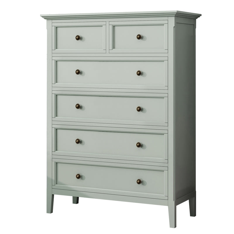 Green Scandinavian Wood Storage Chest with Soft-Close Drawers for Home