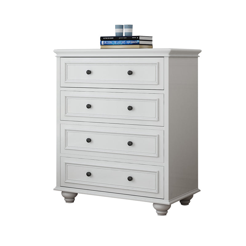 Modern Vertical White Storage Chest with Soft-Close Drawers for Home