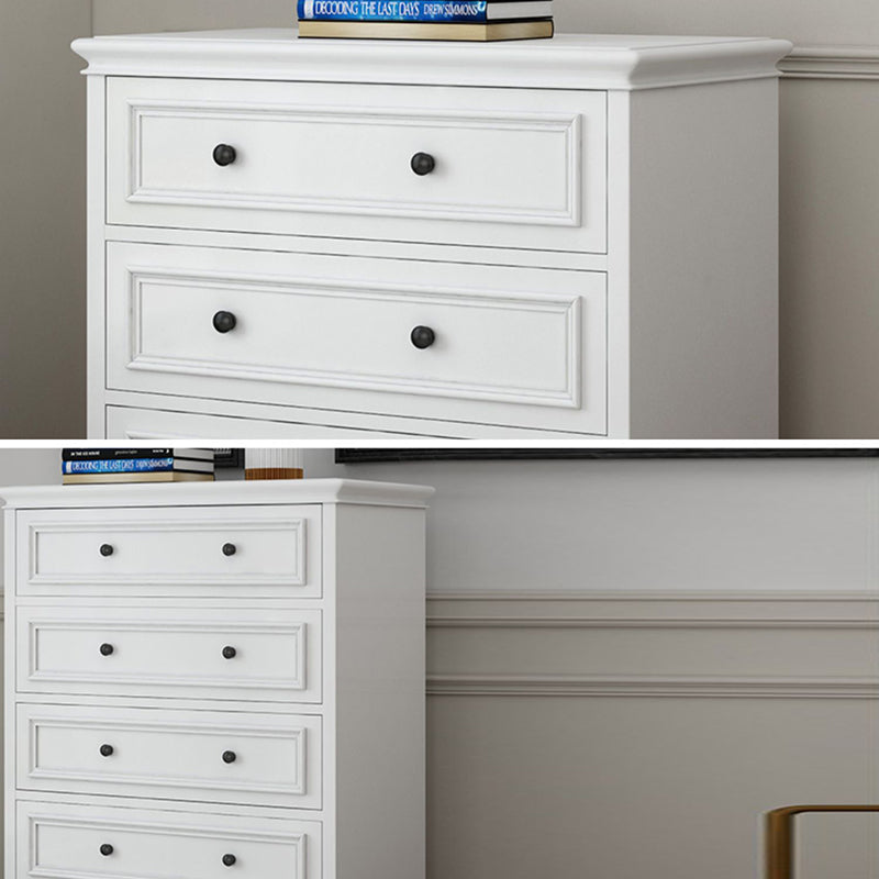 Modern Vertical White Storage Chest with Soft-Close Drawers for Home