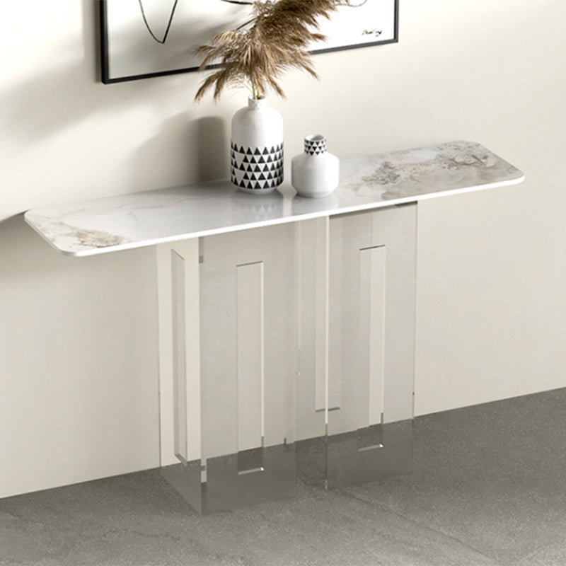 Modern Rectangle Console Accent Table with Acrylic Bracket for Hall