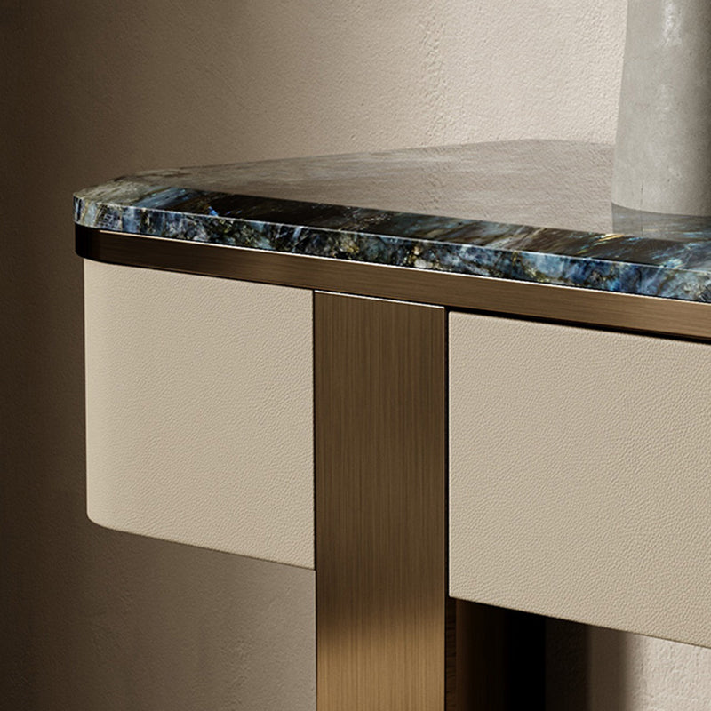 Modern Console Accent Table with Stainless Steel Bracket for Hall