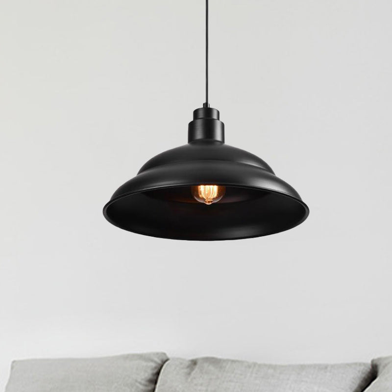 Retro Style Double Bubble Pendant Lamp 1 Light Metallic Hanging Ceiling Light in Black/White for Coffee Shop