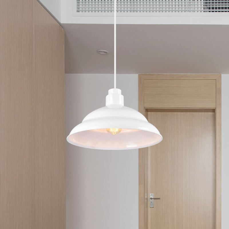 Retro Style Double Bubble Pendant Lamp 1 Light Metallic Hanging Ceiling Light in Black/White for Coffee Shop