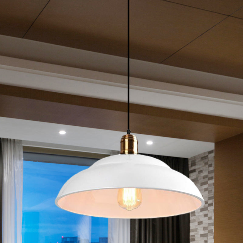 Retro Style Double Bubble Pendant Lamp 1 Light Metallic Hanging Ceiling Light in Black/White for Coffee Shop