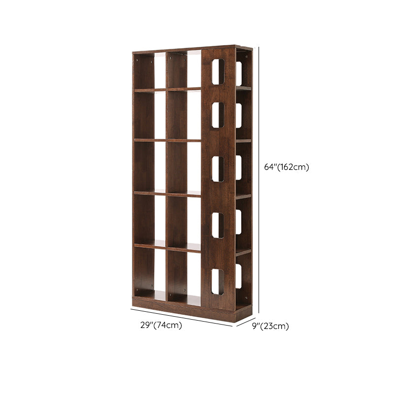 Mid Century Modern Brown Shelf Bookcase Open Storage for Home Office