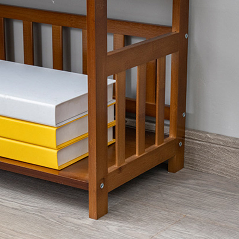 Contemporary Open Back Bookshelf Standard Bamboo Bookcase for Home Office