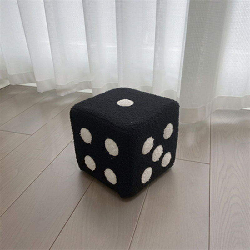 Modern Pouf Ottoman Velvet Upholstered Fade Resistant Solid Color Cube Ottoman