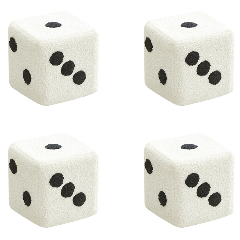 Modern Pouf Ottoman Velvet Upholstered Fade Resistant Solid Color Cube Ottoman