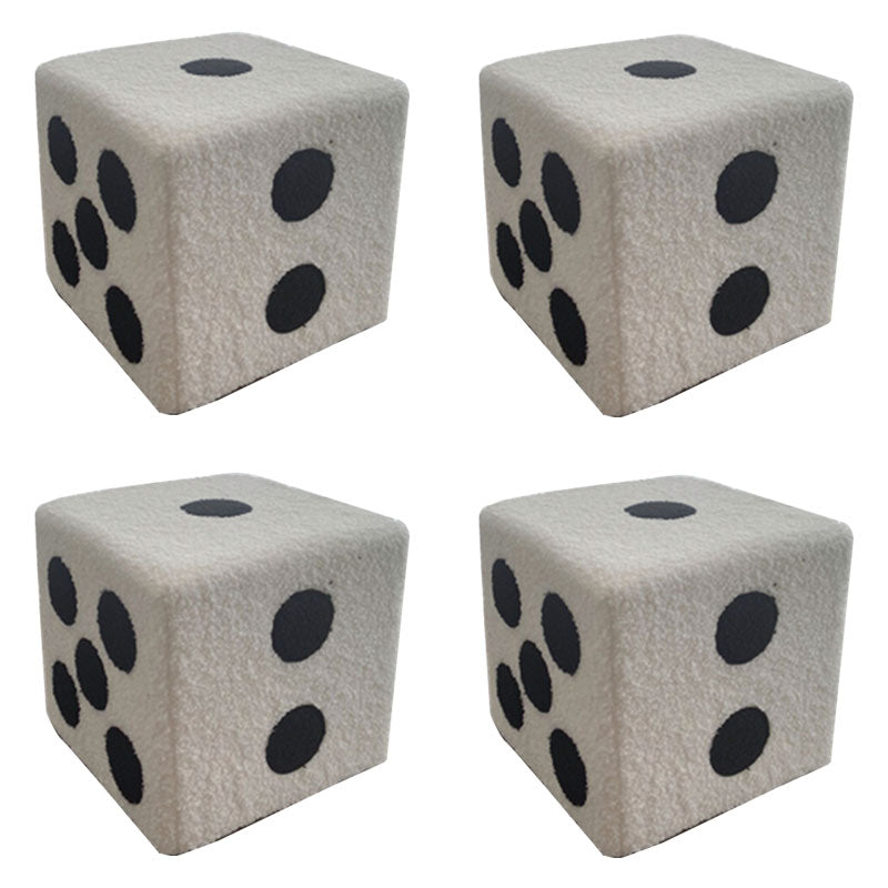 Modern Pouf Ottoman Velvet Upholstered Fade Resistant Solid Color Cube Ottoman