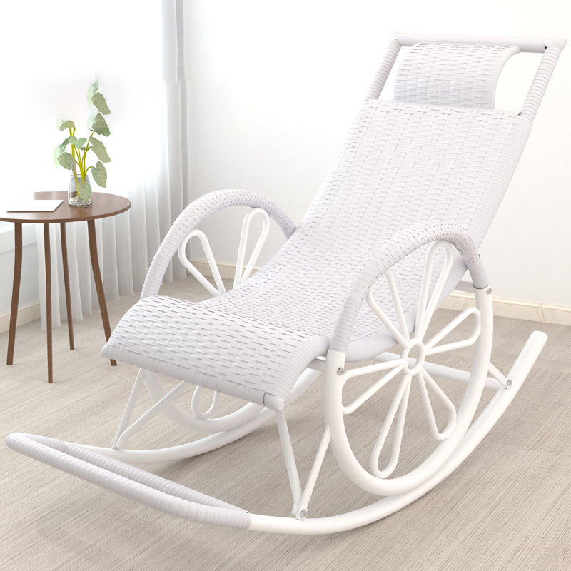 Indoor Single Rocking Chair Mid-Century Modern Rattan Rocking Chair
