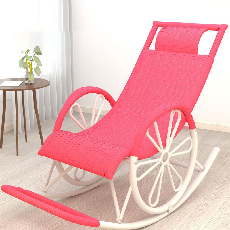 Indoor Single Rocking Chair Mid-Century Modern Rattan Rocking Chair