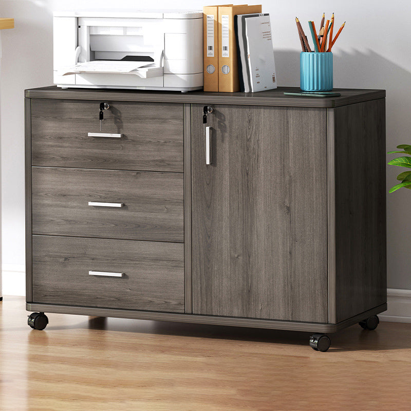 Modern File Cabinet Wooden Frame Lock Storage Filing Cabinet for Office