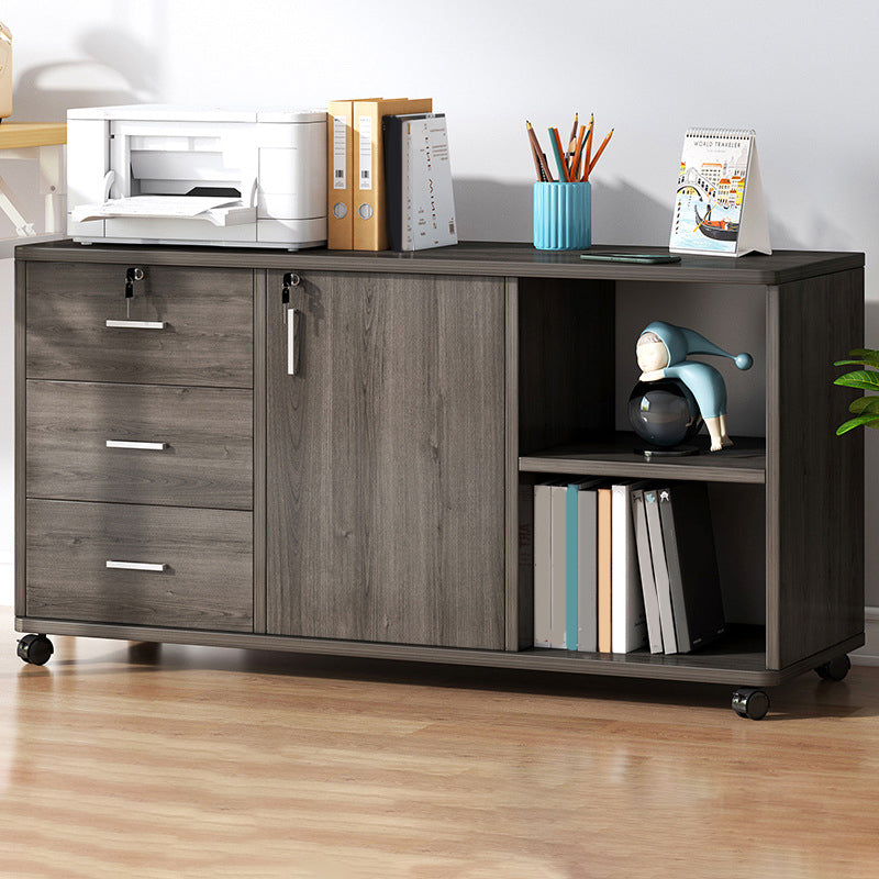 Modern File Cabinet Wooden Frame Lock Storage Filing Cabinet for Office
