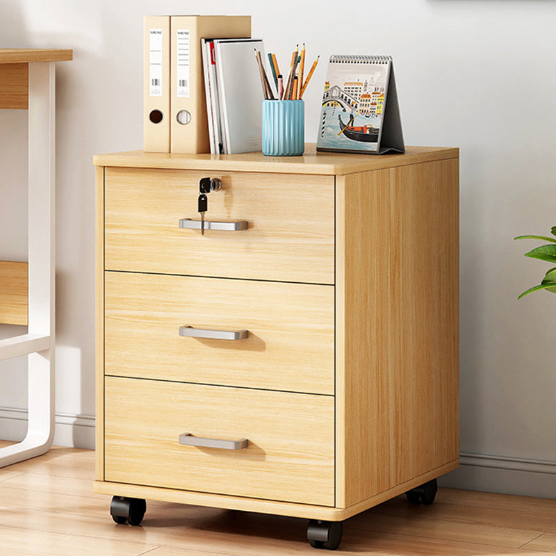 Modern File Cabinet Wooden Frame Lock Storage Filing Cabinet for Office