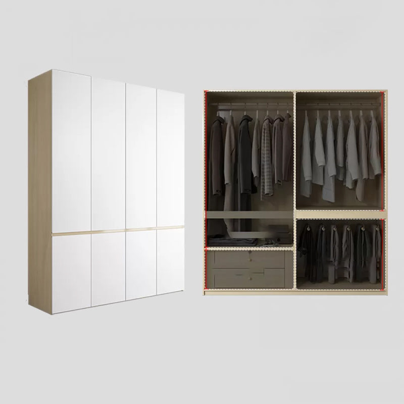 White Storage Cabinet with Drawer Contemporary Wardrobe Armoire
