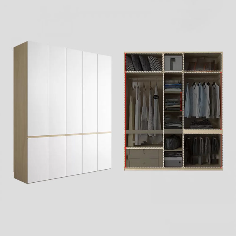 White Storage Cabinet with Drawer Contemporary Wardrobe Armoire