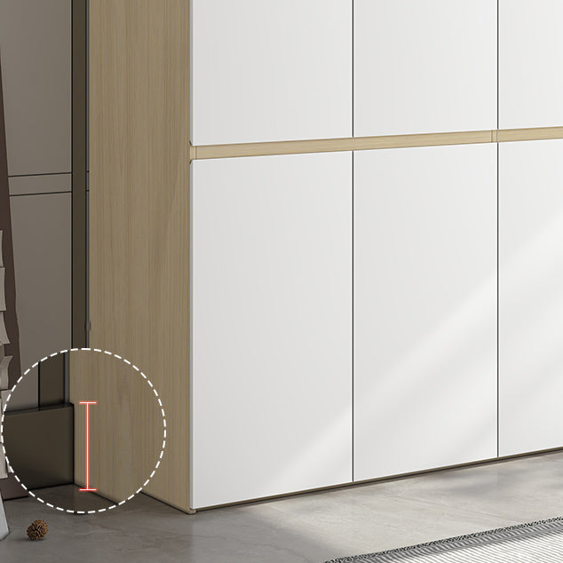 Contemporary Wardrobe Armoire with Drawer Hinged Storage Cabinet