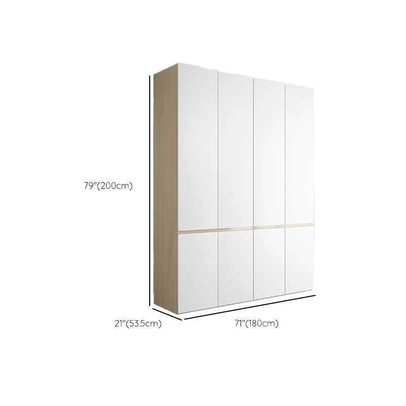 Contemporary Wardrobe Armoire with Drawer Hinged Storage Cabinet