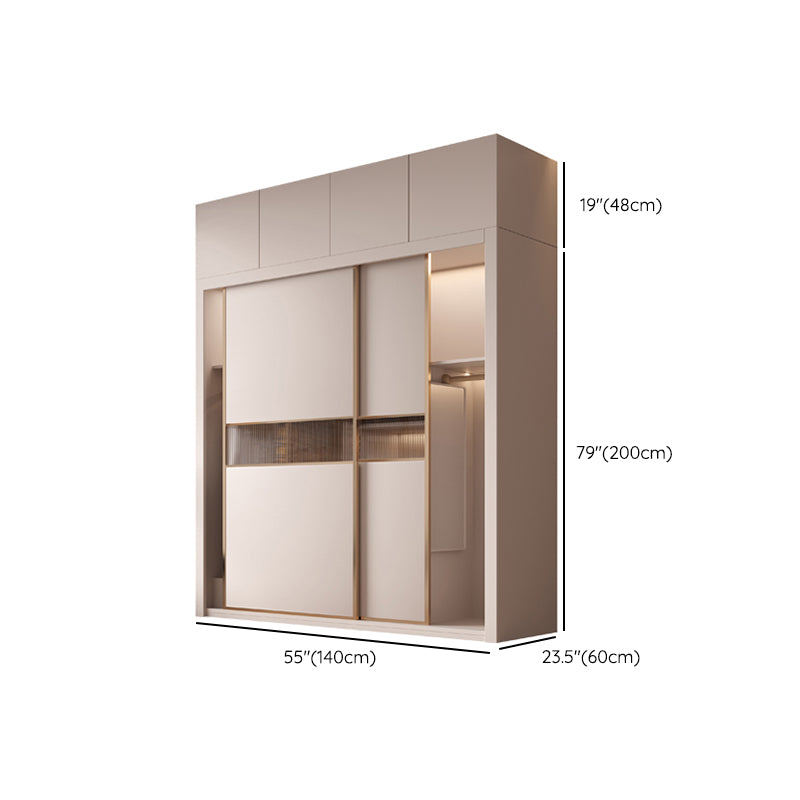 Sliding Wardrobe Armoire with Shelves Contemporary Wardrobe Cabinet