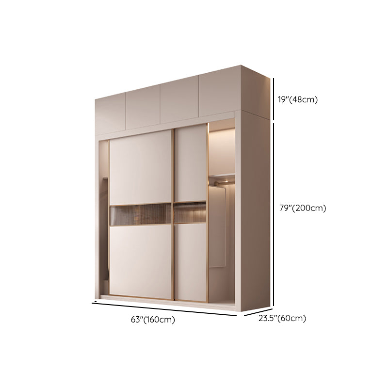 Sliding Wardrobe Armoire with Shelves Contemporary Wardrobe Cabinet