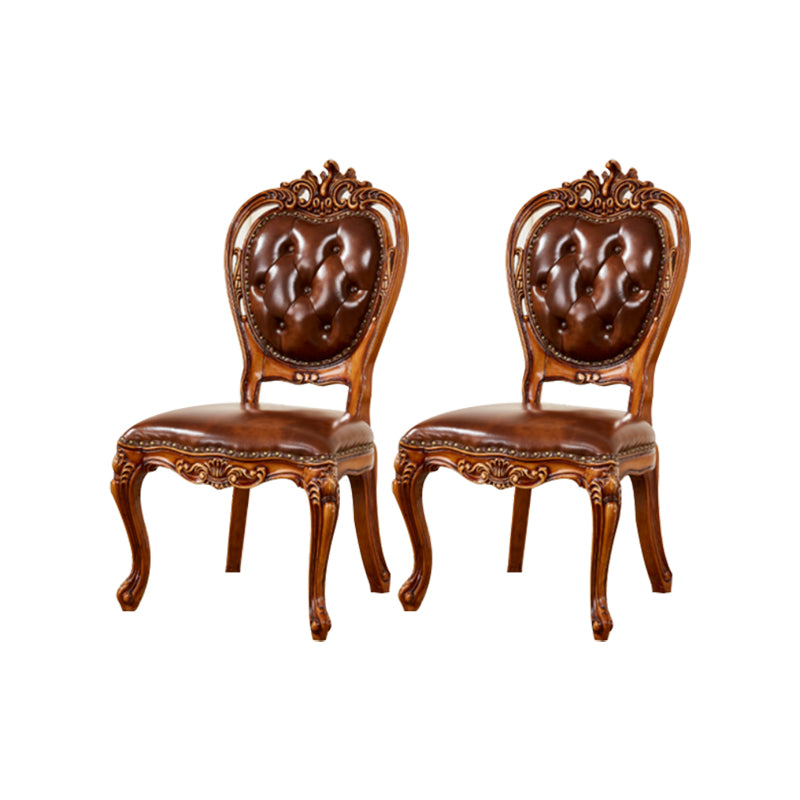 Solid Wood Dining Chairs Glam Style Armless Dining Chairs for Dining Room