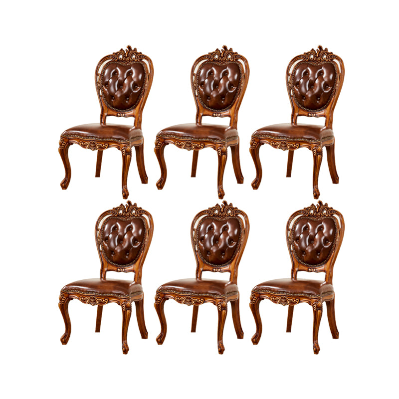 Solid Wood Dining Chairs Glam Style Armless Dining Chairs for Dining Room