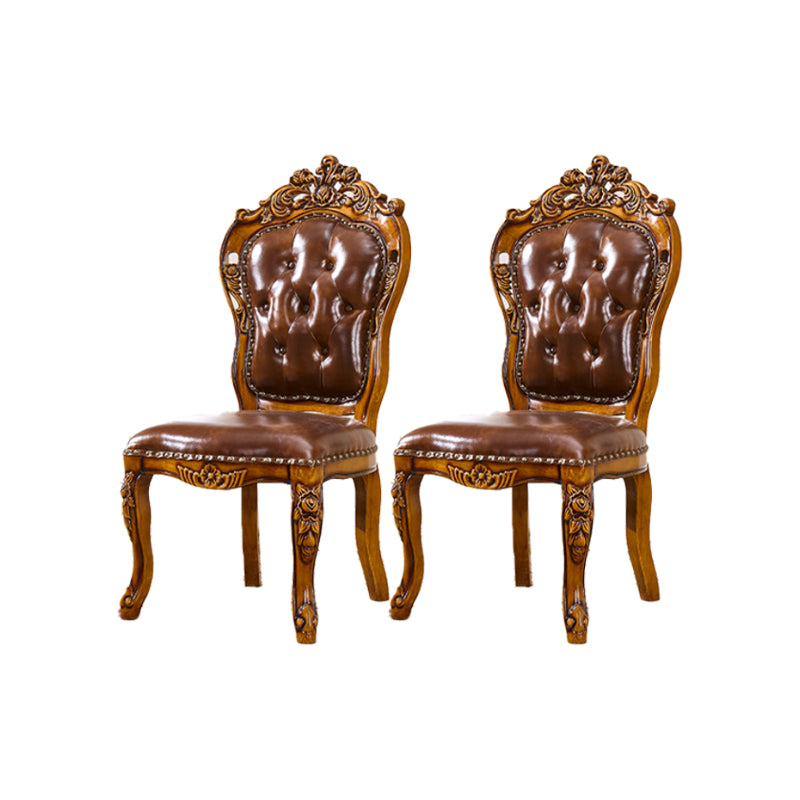 Solid Wood Dining Chairs Glam Style Armless Dining Chairs for Dining Room