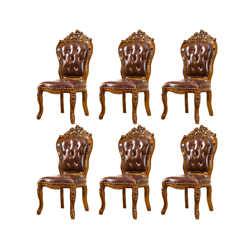 Solid Wood Dining Chairs Glam Style Armless Dining Chairs for Dining Room