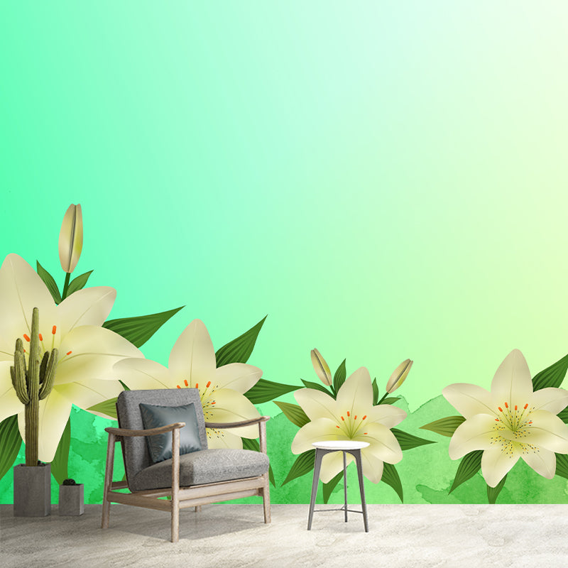 Modern Illustration Mural Wallpaper Plant Pattern Indoor Wall Mural