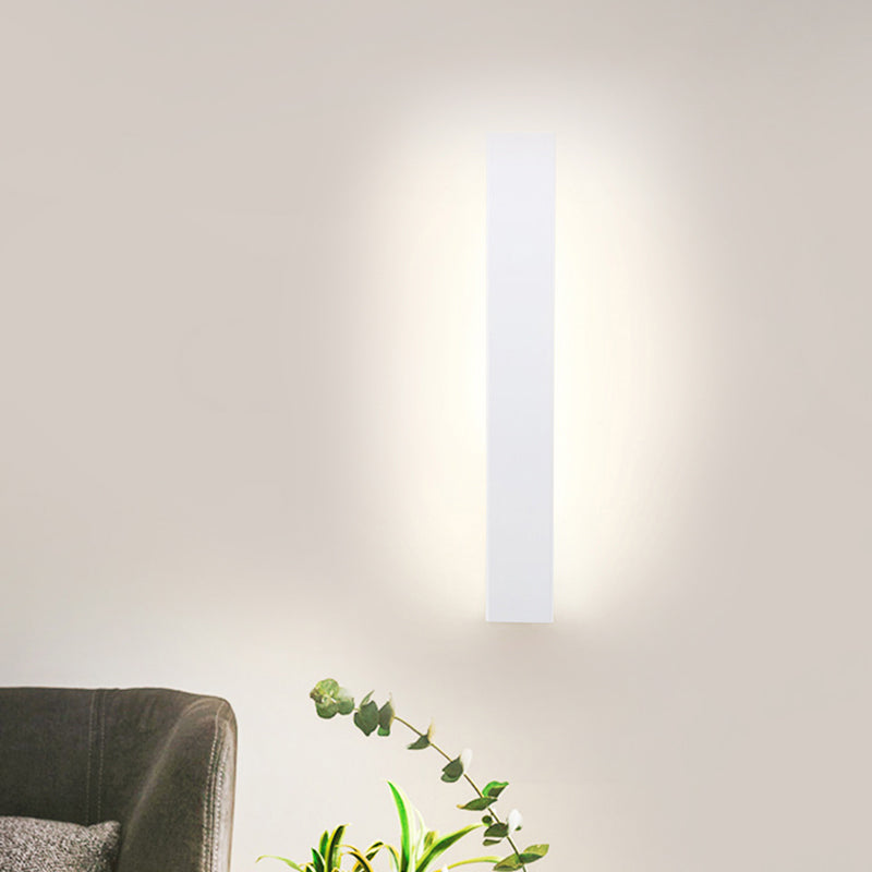 Simplistic Style LED Wall Lighting with Aluminum Shade Black/White Finish Linear Sconce Lighting for Bedroom