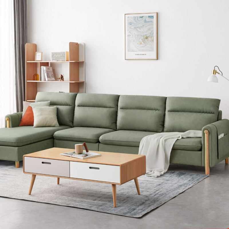 Storage Contemporary Sofa with Square Arm and Sewn Pillow Back