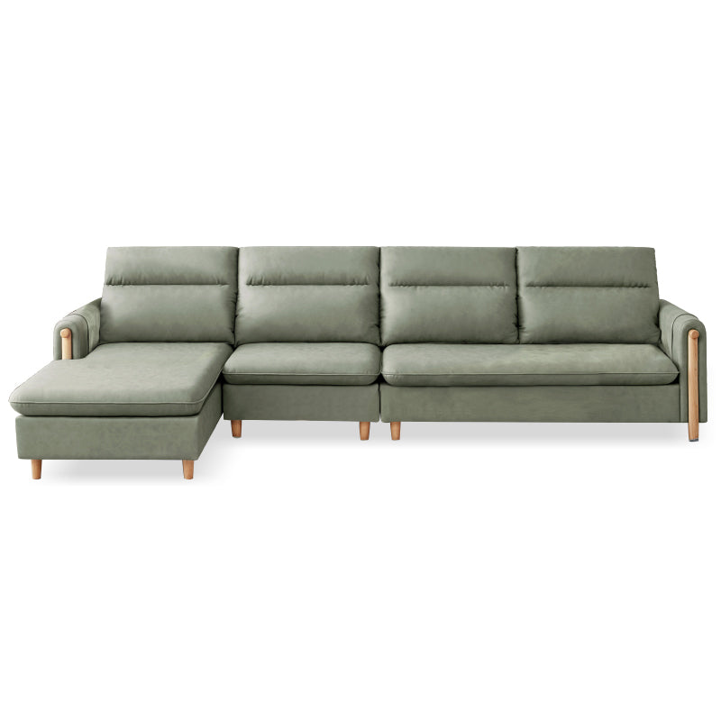 Storage Contemporary Sofa with Square Arm and Sewn Pillow Back