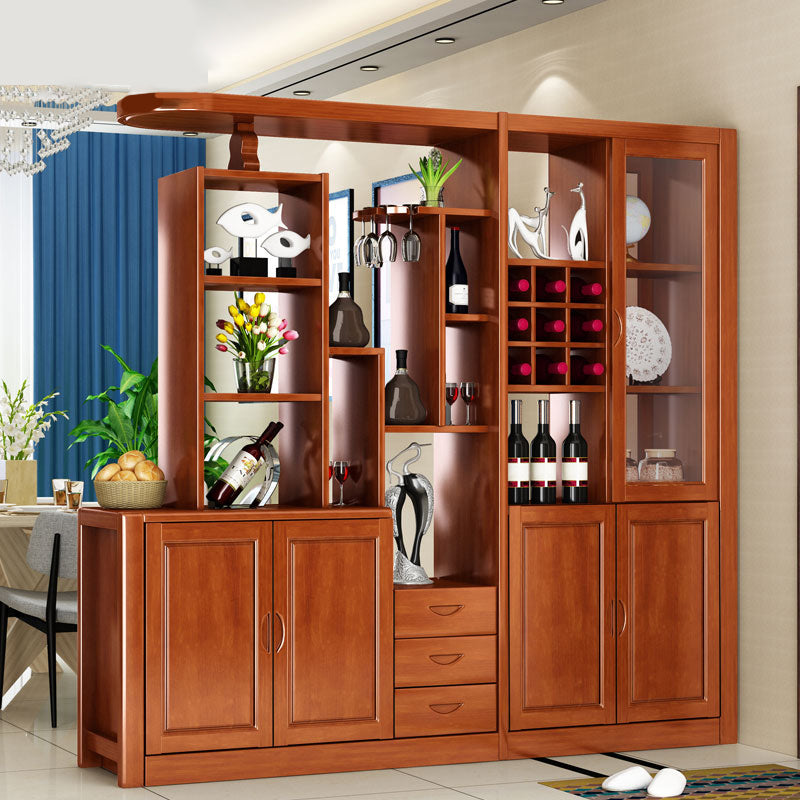 Contemporary Solid Wood 3-drawer Accent Cabinet with Door and Shelves