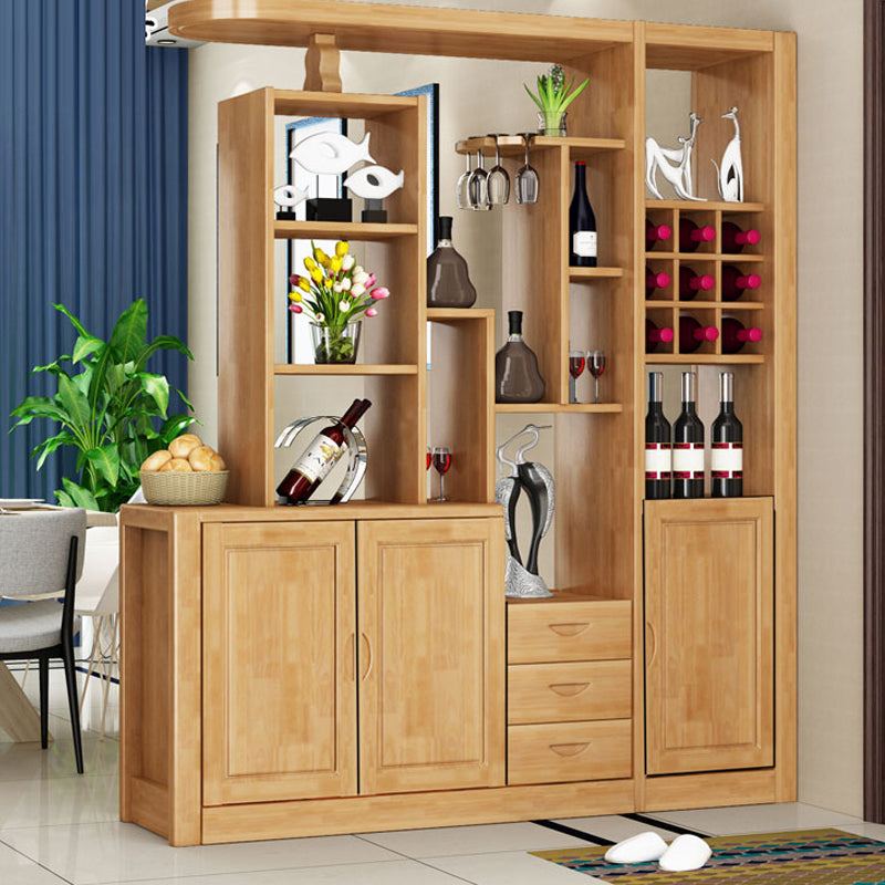 Contemporary Solid Wood 3-drawer Accent Cabinet with Door and Shelves
