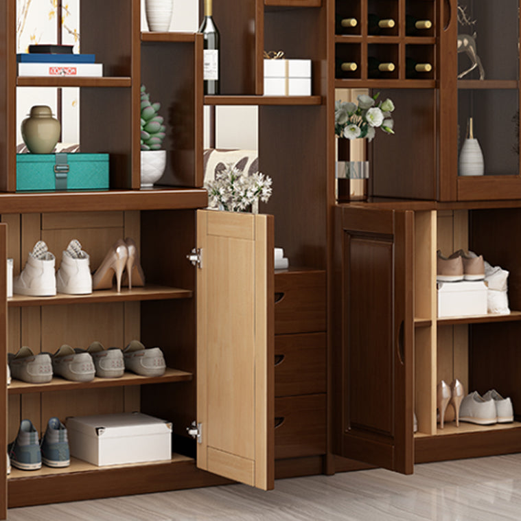 Contemporary Solid Wood 3-drawer Accent Cabinet with Door and Shelves