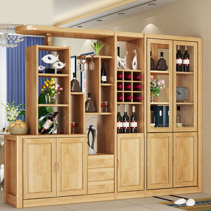Contemporary Solid Wood 3-drawer Accent Cabinet with Door and Shelves
