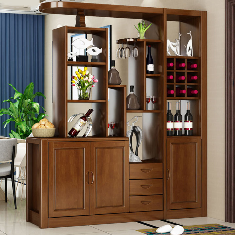 Contemporary Solid Wood 3-drawer Accent Cabinet with Door and Shelves