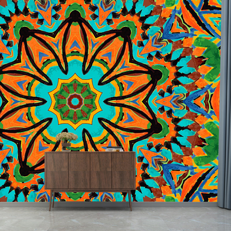 Bohemian Illustration Pattern Mildew Wall Mural Horizontalt for Living Room