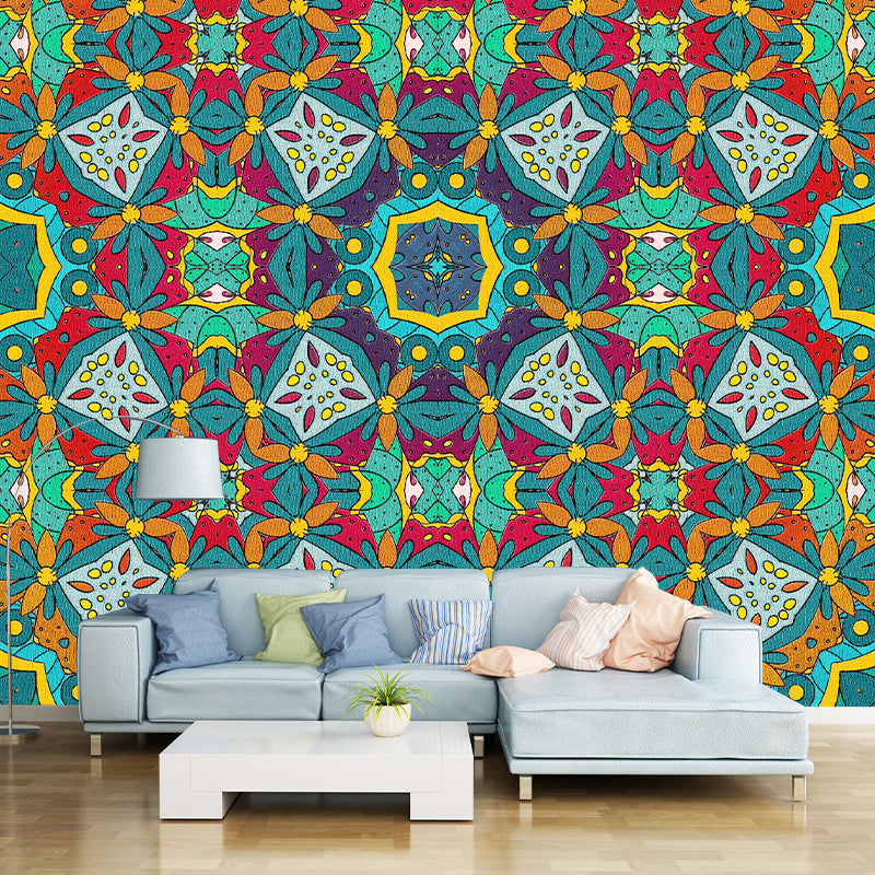 Bohemian Illustration Pattern Mildew Wall Mural Horizontalt for Living Room