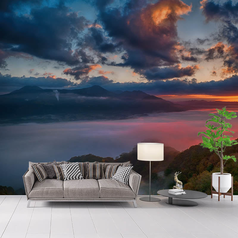 Landscapes Illustration Pattern Mildew Wall Mural for Living Room