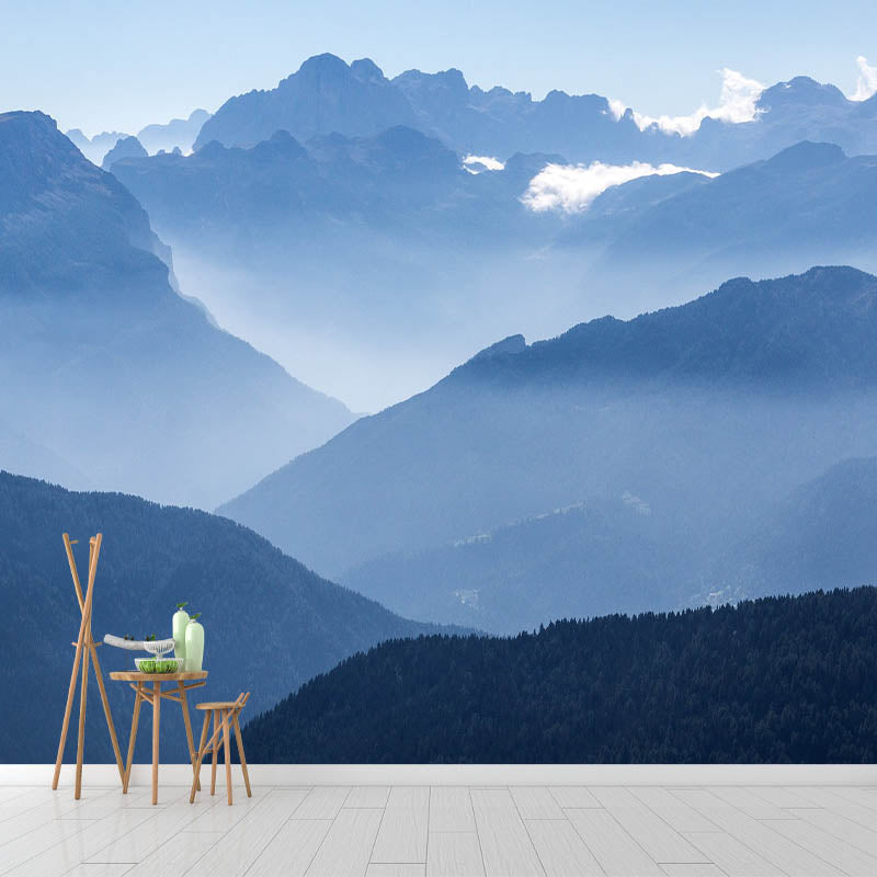 Landscapes Illustration Pattern Mildew Wall Mural for Living Room