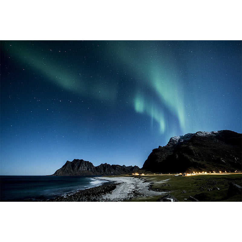 Starry Sky Photography Pattern Mildew Wall Mural Horizontalt for Living Room