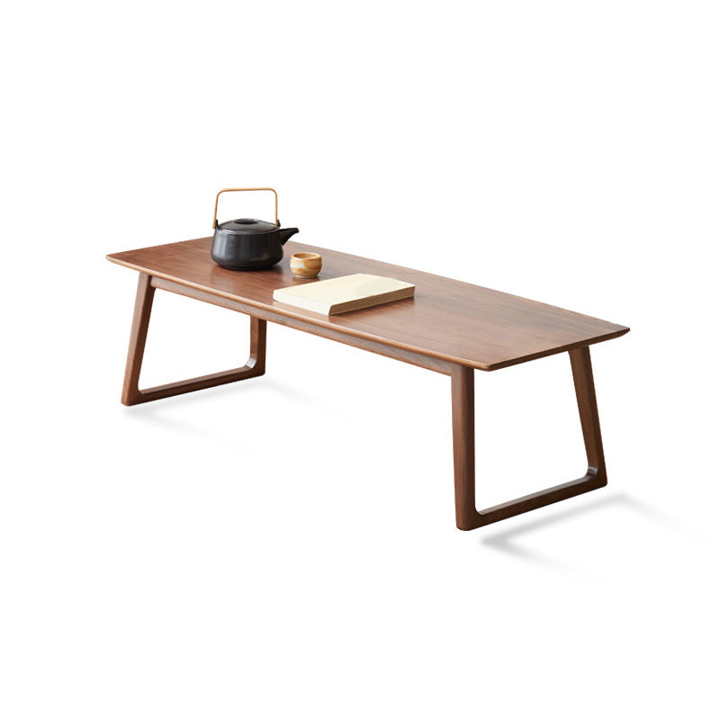 Sled Brown Solid Wood Rectangle Bedroom Modern 1 Coffee Table