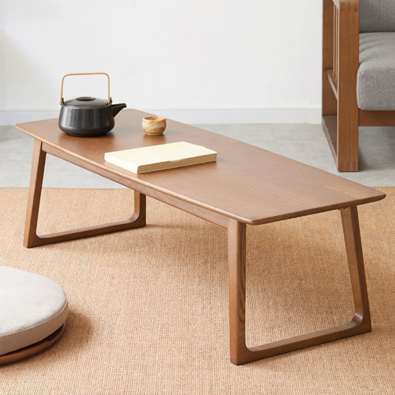 Sled Brown Solid Wood Rectangle Bedroom Modern 1 Coffee Table