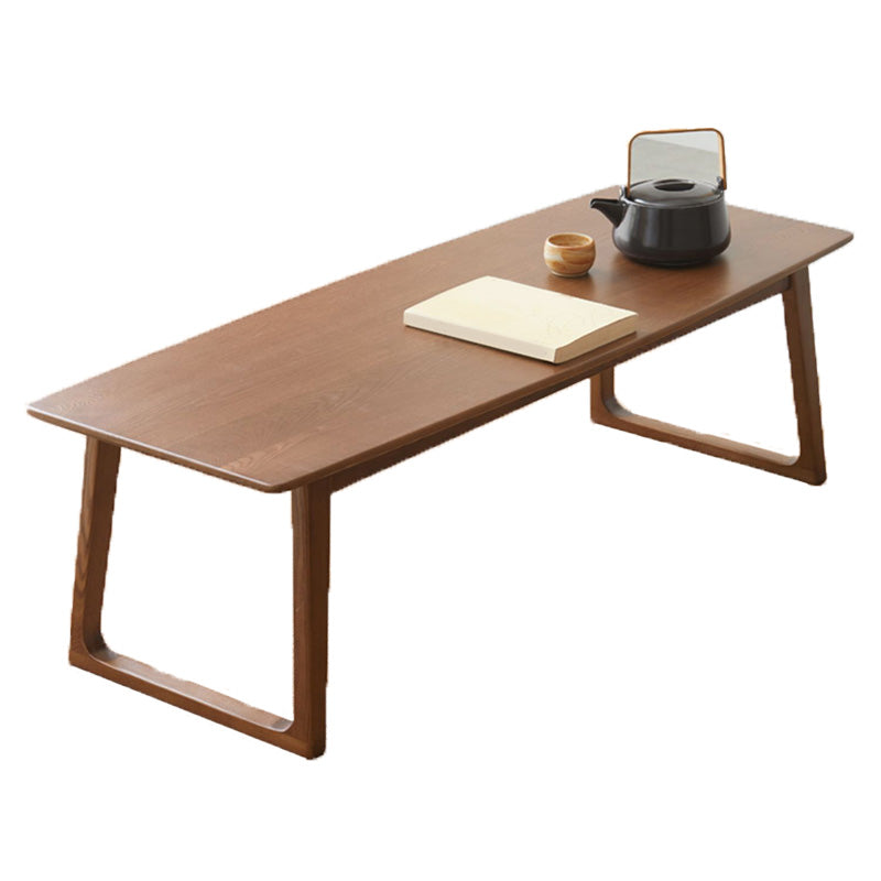 Sled Brown Solid Wood Rectangle Bedroom Modern 1 Coffee Table
