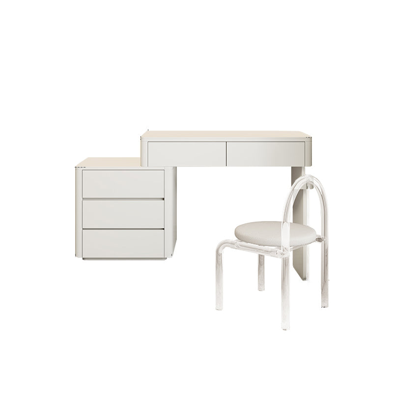 Contemporary Cream Wooden Make up Dressing and Stool with Drawers