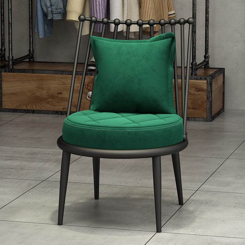 Industrial Solid Color Armless Sofa with Pillow Back For Living Room