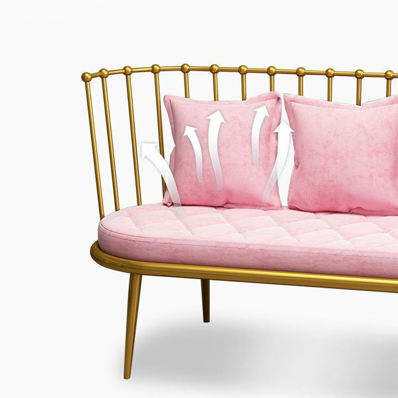 Industrial Solid Color Armless Sofa with Pillow Back For Living Room