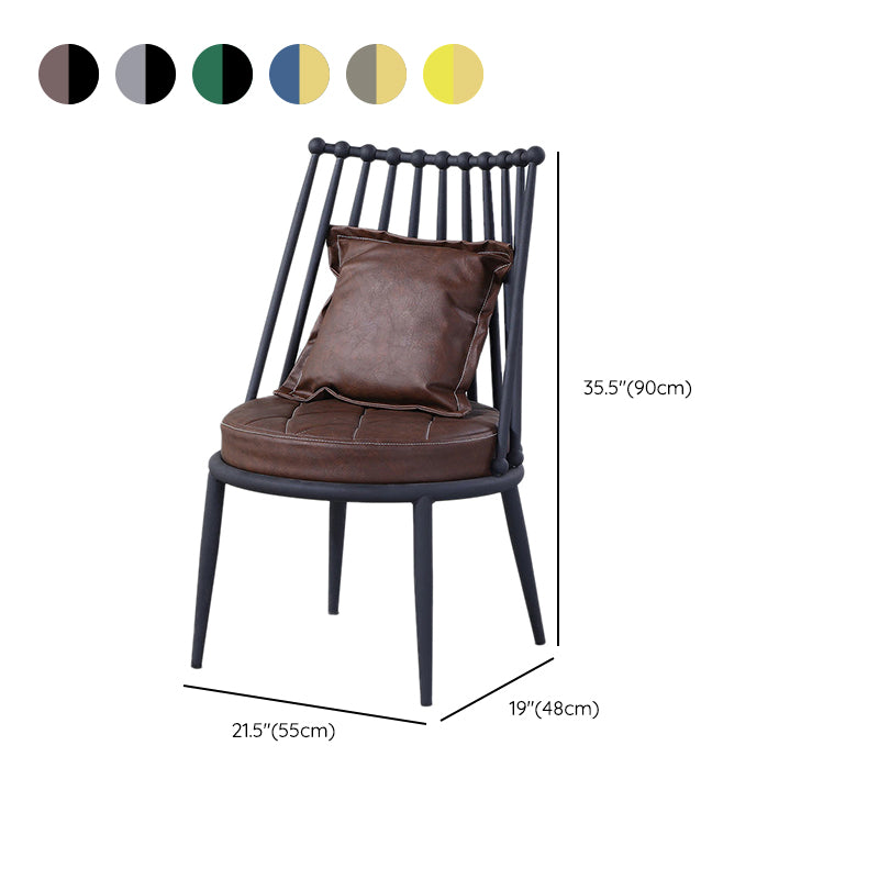 Industrial Solid Color Armless Sofa with Pillow Back For Living Room