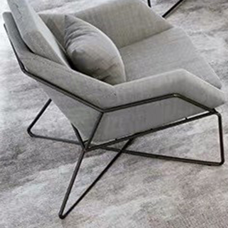 Contemporary Style Cotton Flared Arm Sofa in Gray For Living Room
